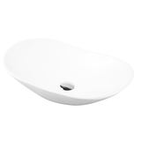 Feather L-Oval Above Counter 640mm x 370mm Basin | Gloss White |
