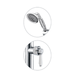 Fienza Eleanor Floorstanding Bath Mixer with Shower Hand Pcs I Chrome I Ceramic White Flick Mixer Handle