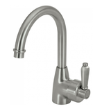 Fienza Eleanor Gooseneck Basin Mixer I Brushed Nickel I Brushed Nickel Flick Mixer Handle
