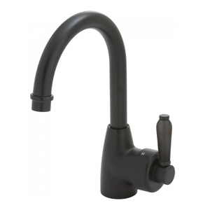 Fienza Eleanor Gooseneck Basin Mixer I Matt Black I Matt Black Flick Mixer Handle
