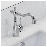 Fienza Eleanor Shepherds Crook Basin Mixer I Chrome I Ceramic White Flick Mixer Handle
