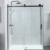 Rio Frameless Shower Screen with Sliding Door | Matte Black |