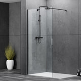 Fresca Fixed Shower Screen Panel for Walk in Shower, Chrome or Black Hardware. Available in 950mm, 1050mm, 1150mm.