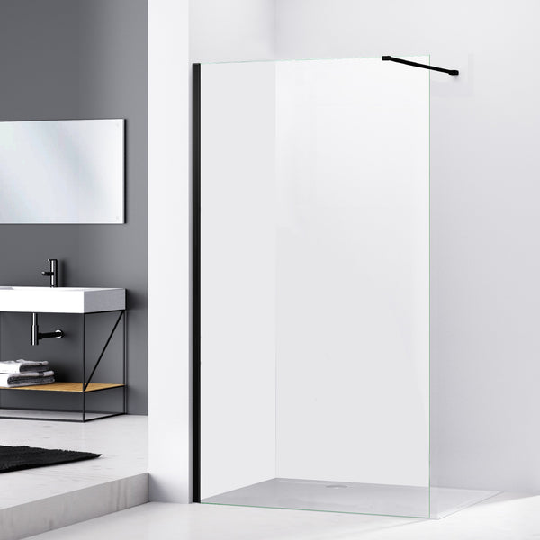 Fresca Fixed Shower Screen Panel for Walk in Shower, Chrome or Black Hardware. Available in 950mm, 1050mm, 1150mm.