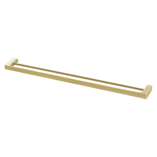 Phoenix Gloss Double Towel Rail 800mm, Brushed Gold