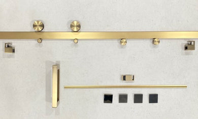 Rio Frameless Shower Screen with Sliding Door | Brushed Brass (Gold) |