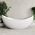 Lua Moon 1800mm Double High Back Artificial Stone Freestanding Bath, Matte White