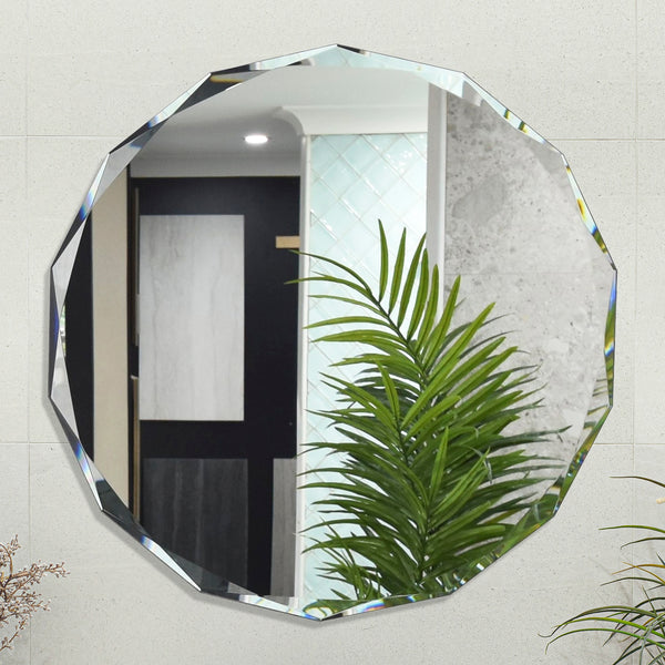 Fine Round Jewel Frameless Mirror with Jewelled Edge | 2 Sizes, 750mm and 900mm |
