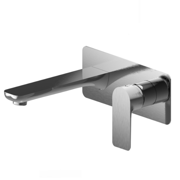 Jena Wall Mounted Basin / Bath Mixer with Spout | Brushed Nickel |