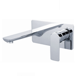 Jena Wall Mounted Basin/ Bath Mixer with Spout, Polished Chrome