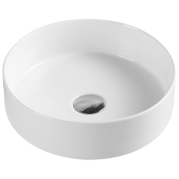 Kahm Round 355mm Above-Counter Basin, Gloss White