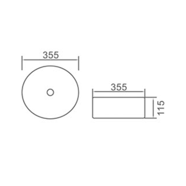 Kahm Sea Above Counter 355mm Basin | Matte |