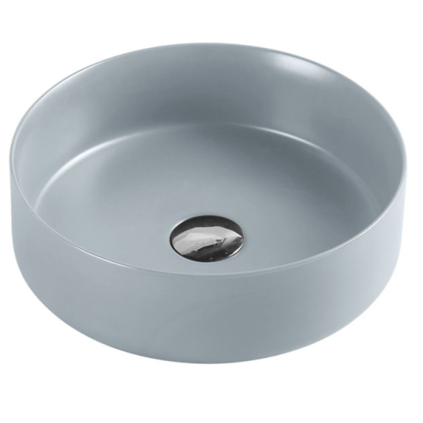 Kahm Round 355mm Above-Counter Basin, Matte Light Grey