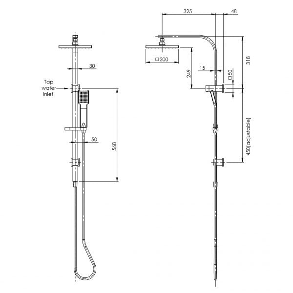 Phoenix Lexi Twin Shower | Chrome |