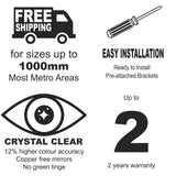 Classic Jewel LED Mirror with Jewelled Edge and Demister | 3 Sizes, 450mm, 600mm and 800mm | *Clearance Stock*