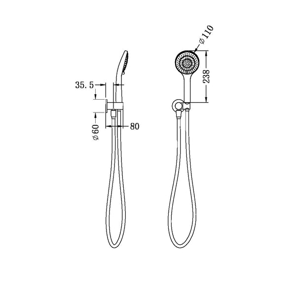 Nero Mecca Hand Held Shower with Air Shower | Brushed Nickel |