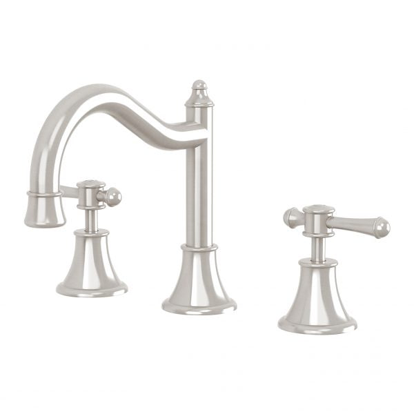 Phoenix Nostalgia Lever Basin Set Shepherds Crook, Brushed Nickel