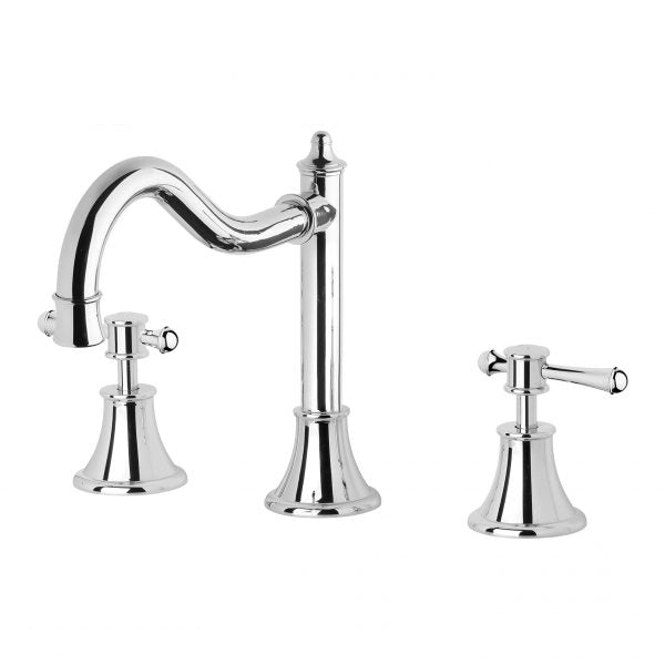 Phoenix Nostalgia Lever Basin Set Shepherds Crook, Chrome