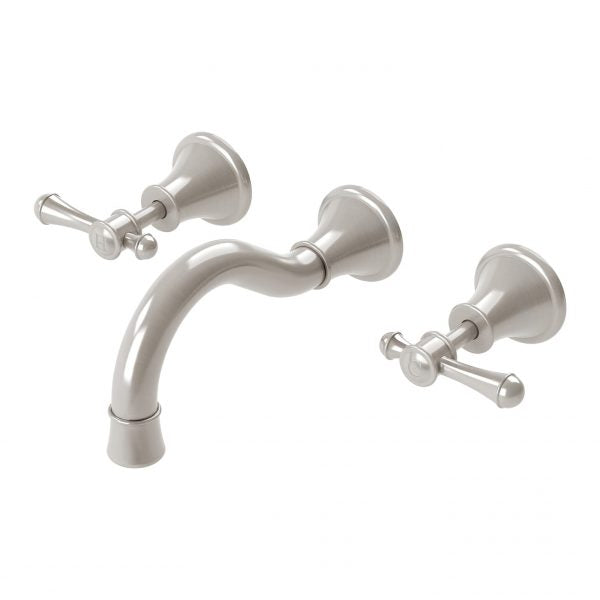 Phoenix Nostalgia Lever Bath Set 180mm Shepherds Crook, Brushed Nickel