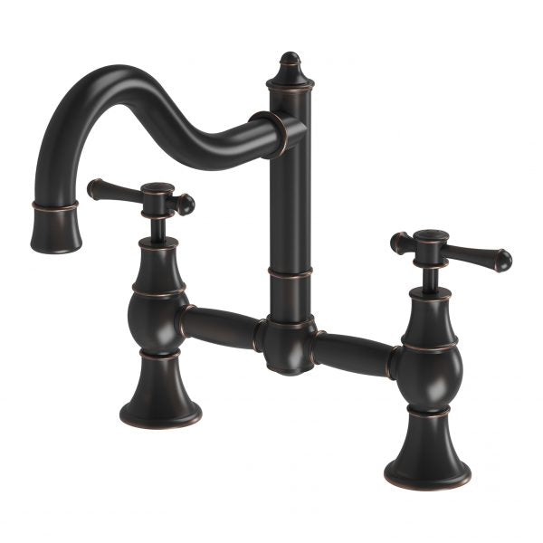 Phoenix Nostalgia Lever Exposed Sink Set 230mm Shepherds Crook, Antique Black