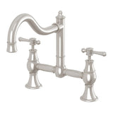 Phoenix Nostalgia Lever Exposed Sink Set 230mm Shepherds Crook | Brushed Nickel |