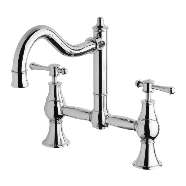 Phoenix Nostalgia Lever Exposed Sink Set 230mm Shepherds Crook, Chrome