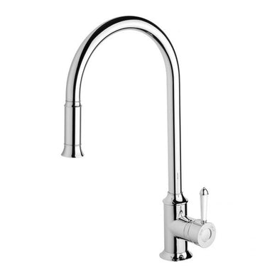 Phoenix Nostalgia Pull Out Sink Mixer 230mm | Chrome/ White |