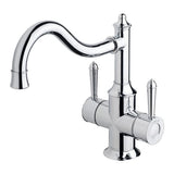 Phoenix Nostalgia Twin Handle Sink Mixer 230mm Shepherds Crook | Chrome |