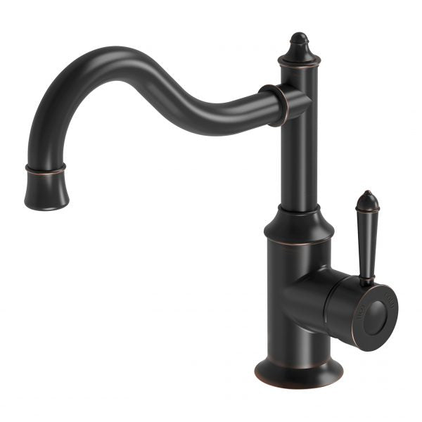 Phoenix Nostalgia Sink Mixer 220mm Shepherds Crook, Antique Black