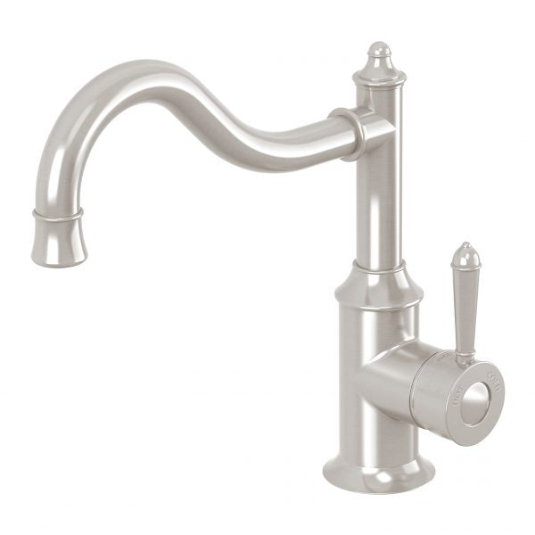 Phoenix Nostalgia Sink Mixer 220mm Shepherds Crook, Brushed Nickel