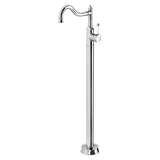 Phoenix Nostalgia Floor Mounted Bath Mixer Shepherds Crook | Chrome/ White |