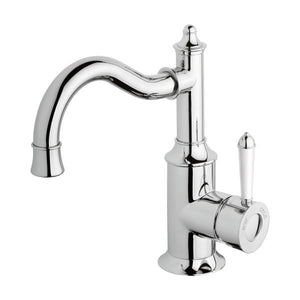 Phoenix Nostalgia Basin Mixer 160mm Shepherds Crook | Chrome/ White |