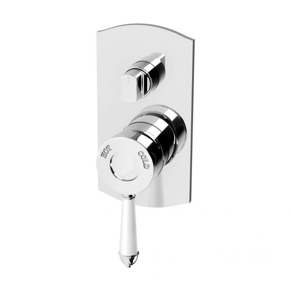 Phoenix Nostalgia Shower/ Bath Diverter Mixer, Chrome/ White