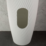 Circa Swirl 500mm Round Fluted Artificial Stone Pedestal Basin | Matte White |