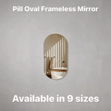 Pill Oval 400mm x 750mm Frameless Mirror with Polished Edge