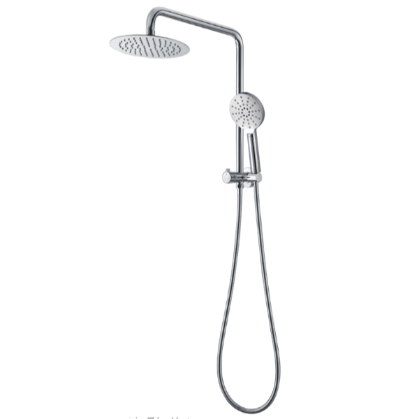 Profile Twin Shower System with Short Rail | Chrome |