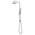 Profile Twin Shower System with Long Rail, Single Hose | Chrome |