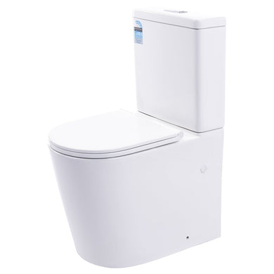 Q Flush Back to Wall Toilet Suite, Gloss White