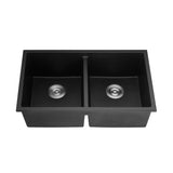 Volca 813mm x 457mm x 241mm Quartz Double Sink | Black | *Clearance Stock*