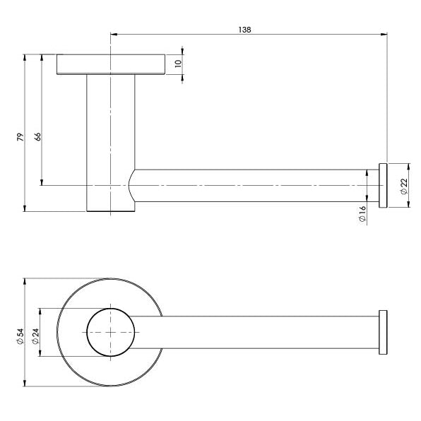 Phoenix Radii SS 316 Toilet Roll Holder Round Plate | Stainless Steel |