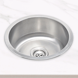 Radii Round 410mm x 180mm Stainless Steel Sink | Brushed Nickel Finish |