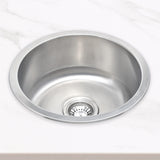 Radii Round 410mm x 180mm Stainless Steel Sink | Brushed Nickel Finish |