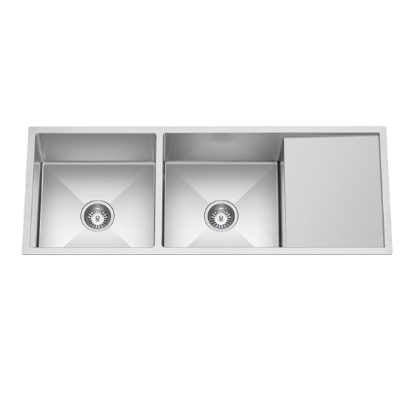 Retto 1190mm x 450mm x 230mm Stainless Steel Double Sink with Drainer ...