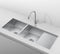 Retto 1190mm x 450mm x 230mm Stainless Steel Double Sink with Drainer | Brushed Nickel |