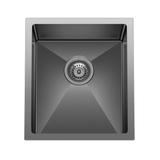 Retto 390mm x 450mm x 230mm Stainless Steel Sink, Brushed Gunmetal (Black)