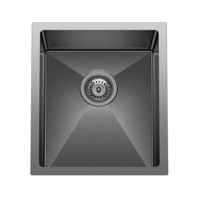 Retto 390mm x 450mm x 230mm Stainless Steel Sink, Brushed Gunmetal (Black)