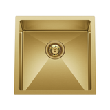 Retto 450mm x 450mm x 230mm Stainless Steel Sink | Brushed Brass (gold) |