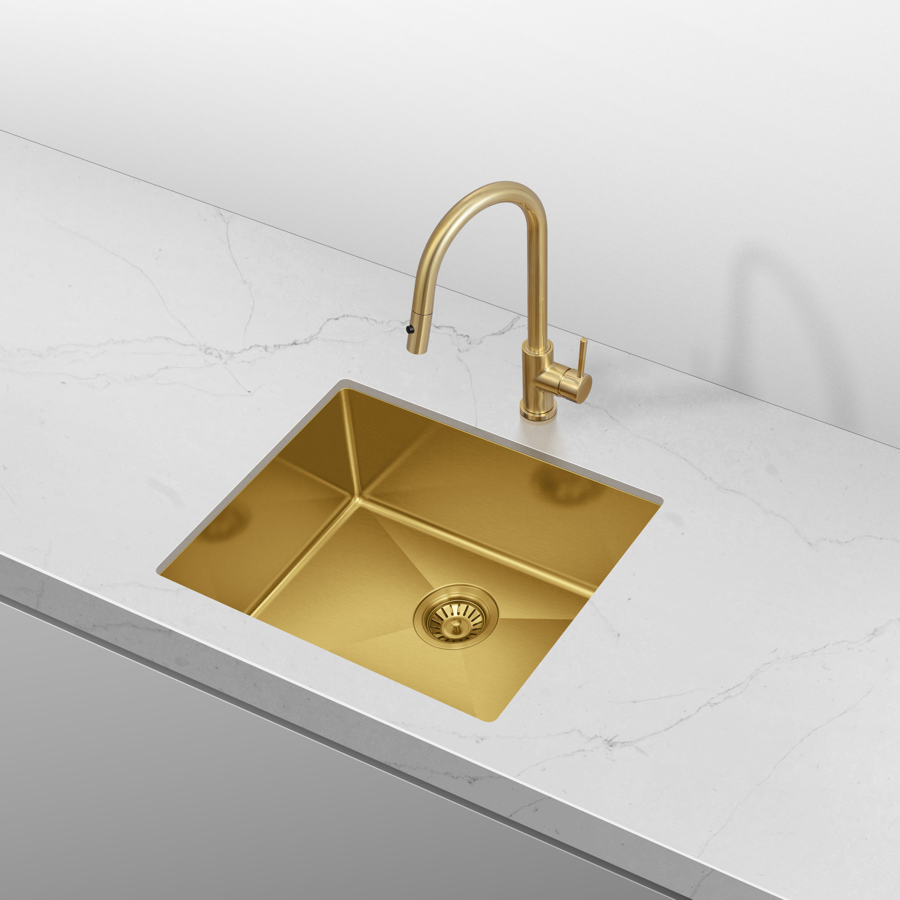 Retto 550mm x 450mm x 230mm Stainless Steel Sink | Brushed Brass (gold) |