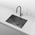 Retto 650mm x 450mm x 230mm Stainless Steel Sink | Brushed Gun Metal (black) |