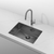 Retto 650mm x 450mm x 230mm Stainless Steel Sink | Brushed Gun Metal (black) |